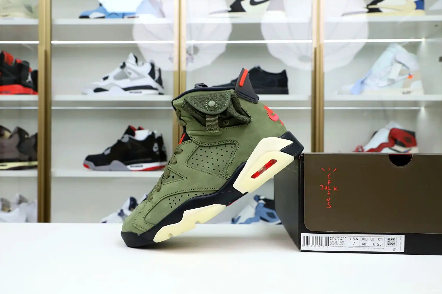 X Kimikick RETRO JORDAN AIR TRAVIS SCOTT 'OLIVE' 6 0807
